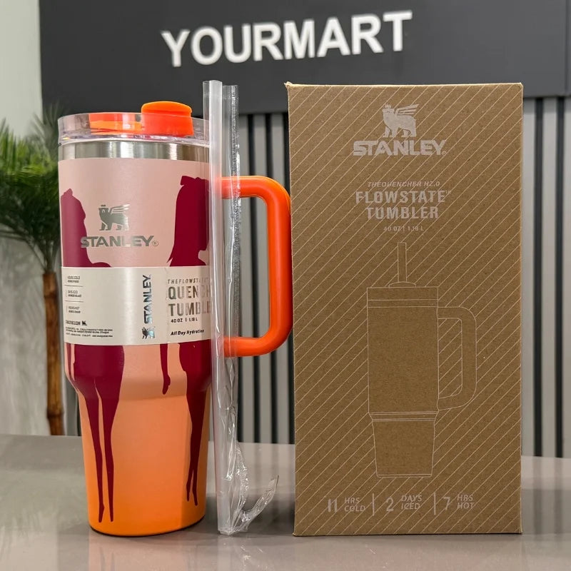 Orange Barbie Stanlay Tumbler | H2.0 Tumbler 1.18L Limited Edition Double Wall Vacuum Insulated
