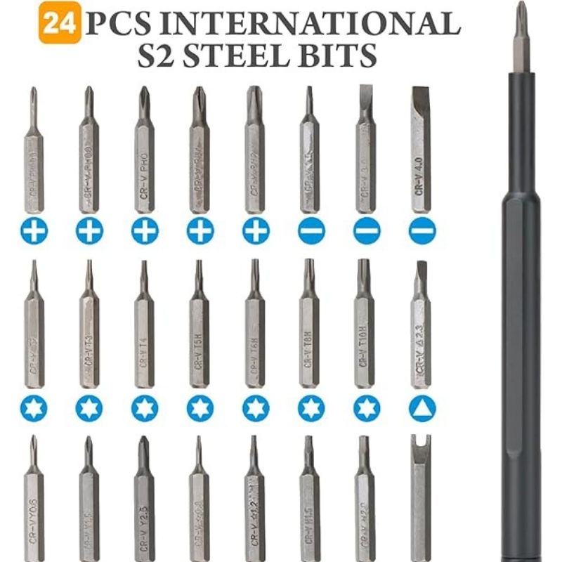 24-in-1 Precision Magnetic Screwdriver Set | Electronics, Phones & Laptop Repair Tool Kit