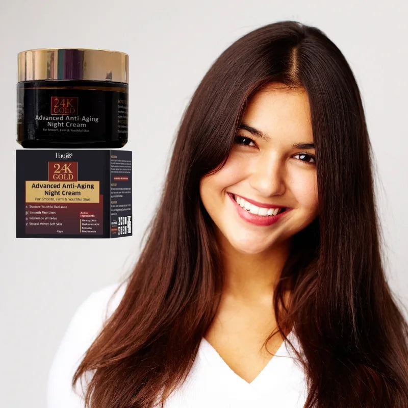 Haya 24K Gold Advanced Anti-Aging Night Cream with Retinol Hyaluronic Acid and Niacinamide