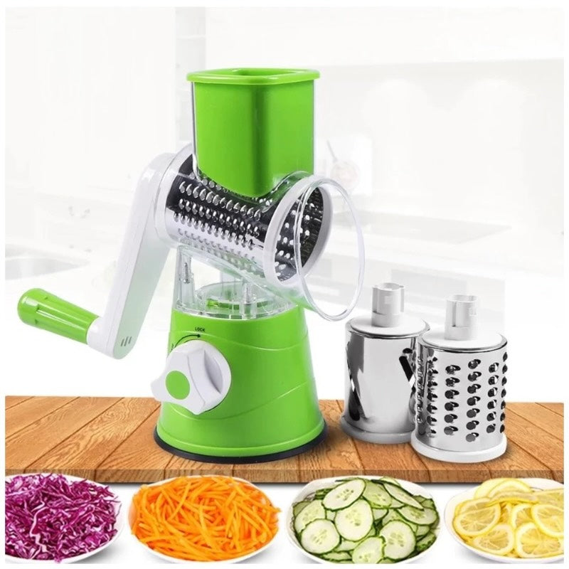 Multi-Functional Tabletop Drum Grater Manual Vegetable Cutter Slicer and Grater for Kitchen