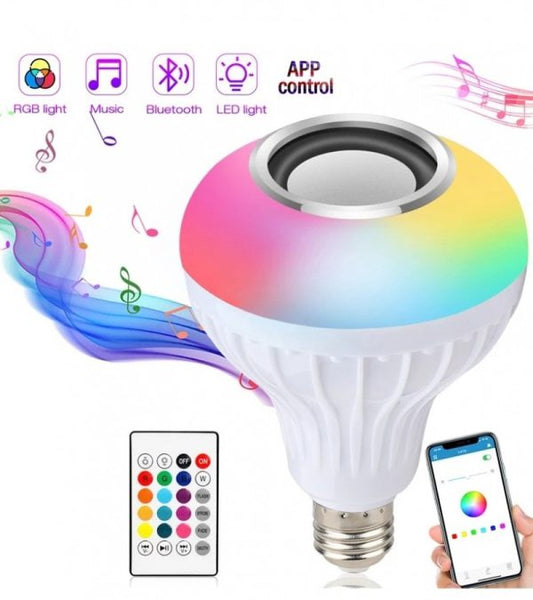 2-in-1 Smart LED Bulb + Bluetooth Speaker | RGB Light + Remote Control