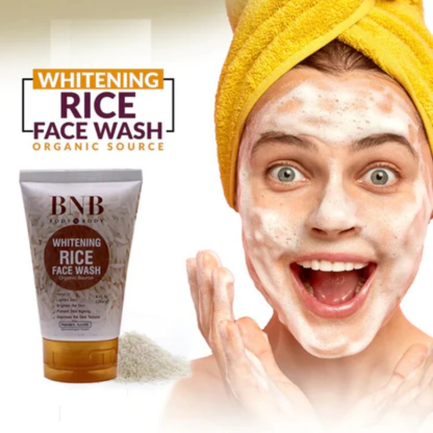 BNB Rice Extract Bright & Glow Facial Kit | 3-in-1 Whitening, Brightening & Hydrating Skincare